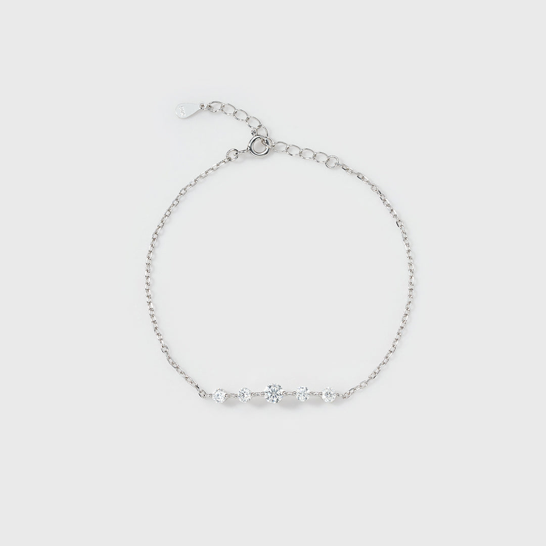 Silver Moissanite Bracelet – Elegant Aurora Design