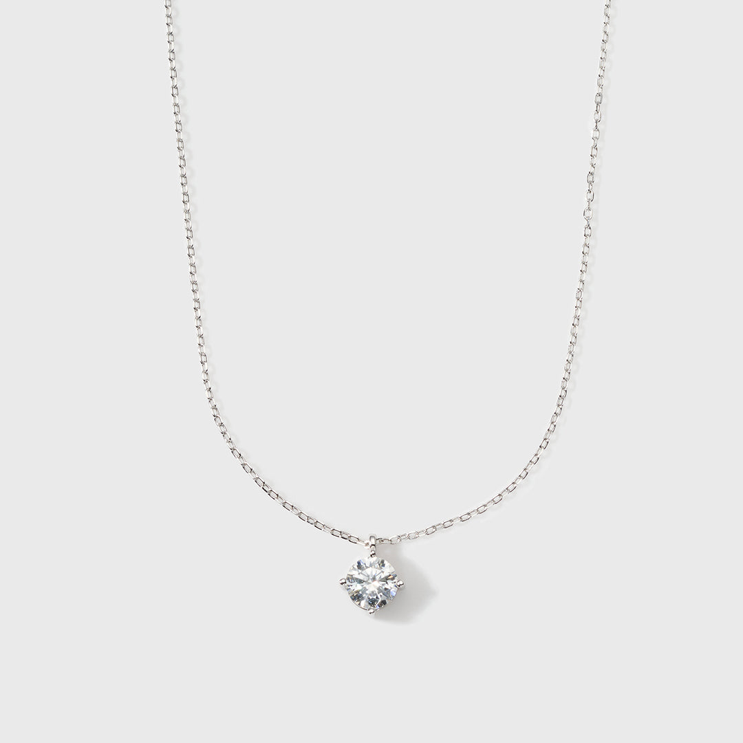 1ctw Moissanite Solitaire Pendant in Silver