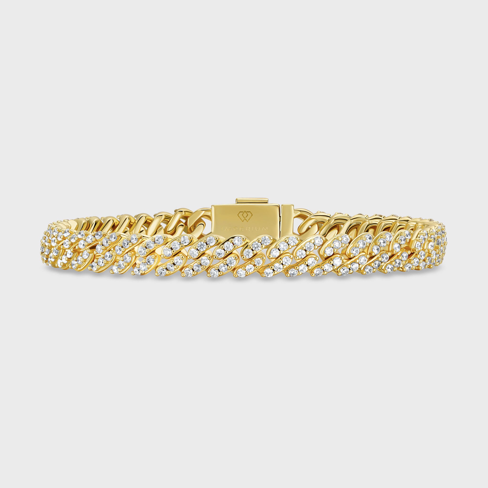 Gold Cuban Chain Bracelet - 8mm Iced-Out Style