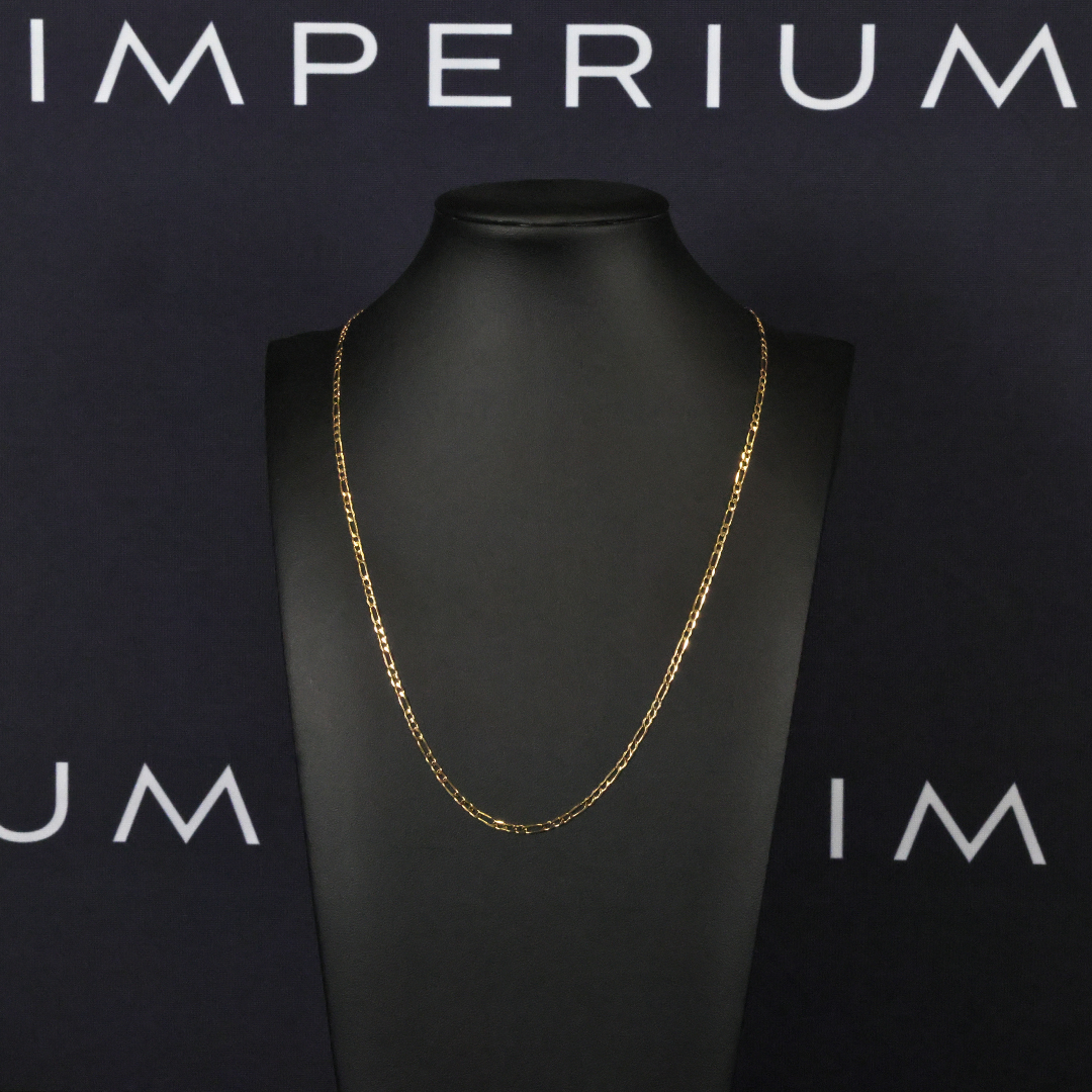 2.5mm Solid Gold Figaro Chain Necklace