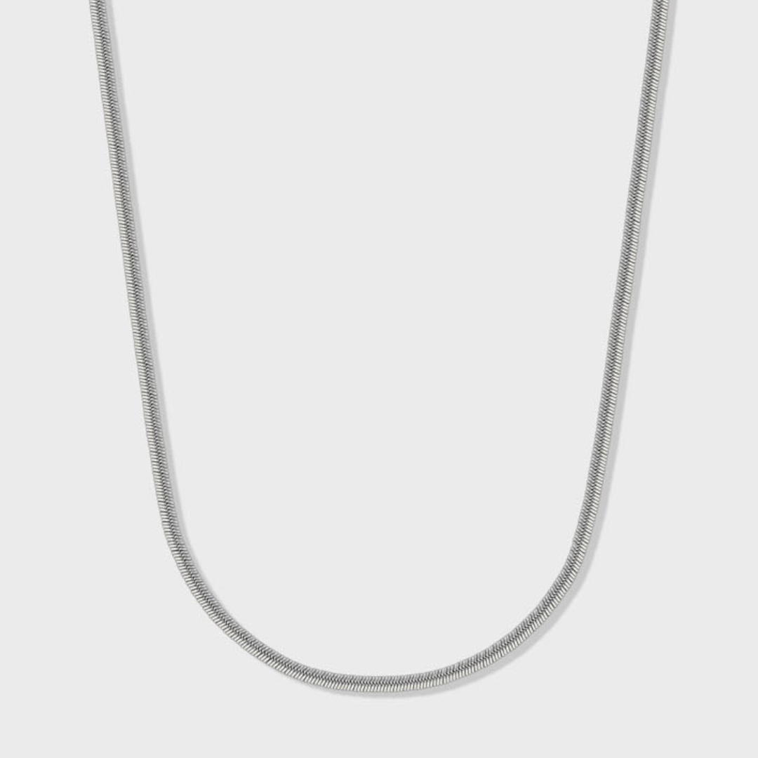 2mm Silver Flat Snake Chain for Minimalist Style