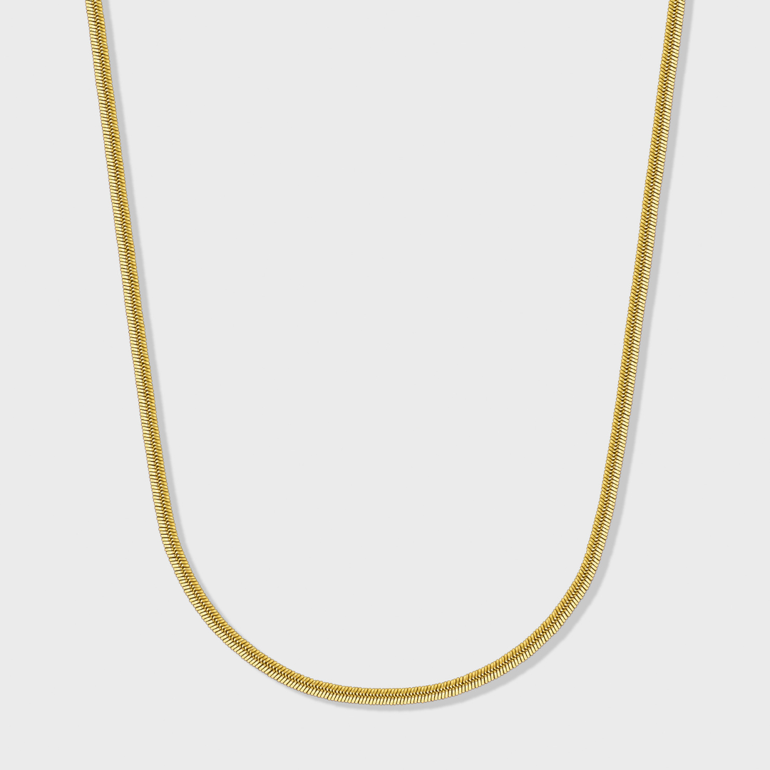 Gold 2mm Snake Chain Necklace for Women