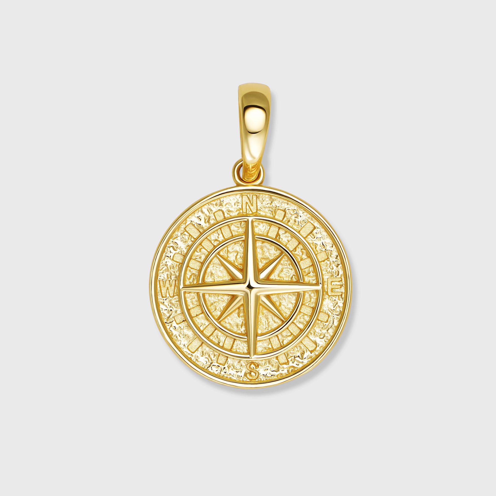 Gold Compass Necklace Pendant