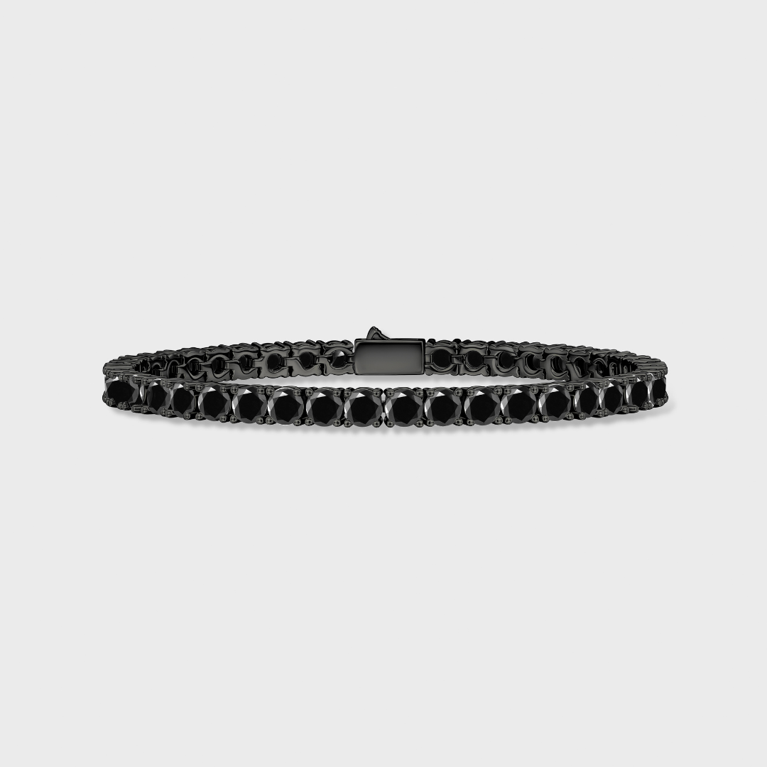 Black 4mm Tennis Bracelet for Elegant Style
