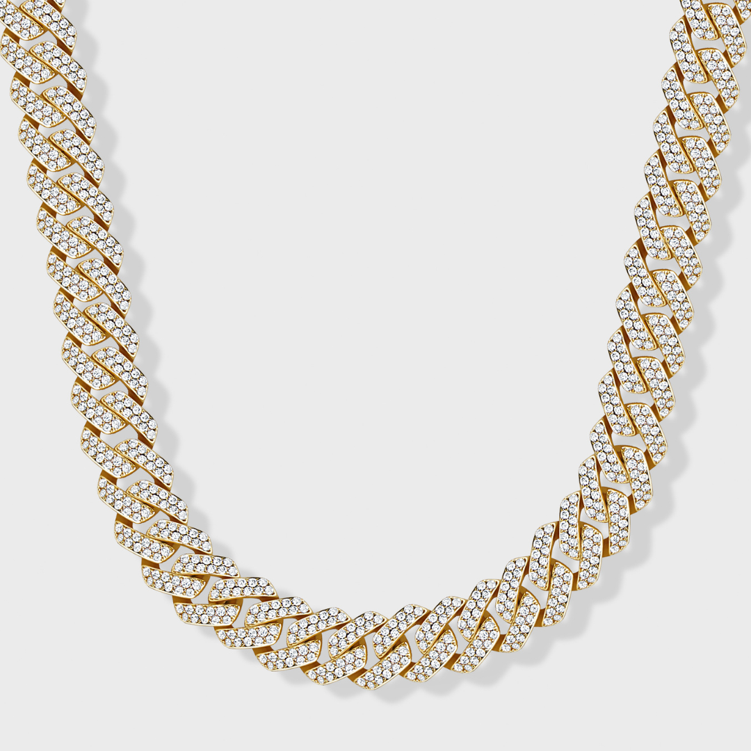 10mm Gold Iced Cuban Chain for Men