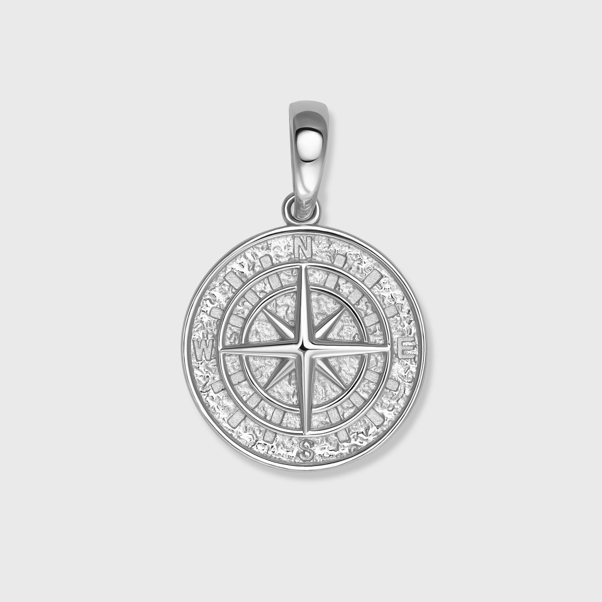 Silver Compass Necklace Pendant