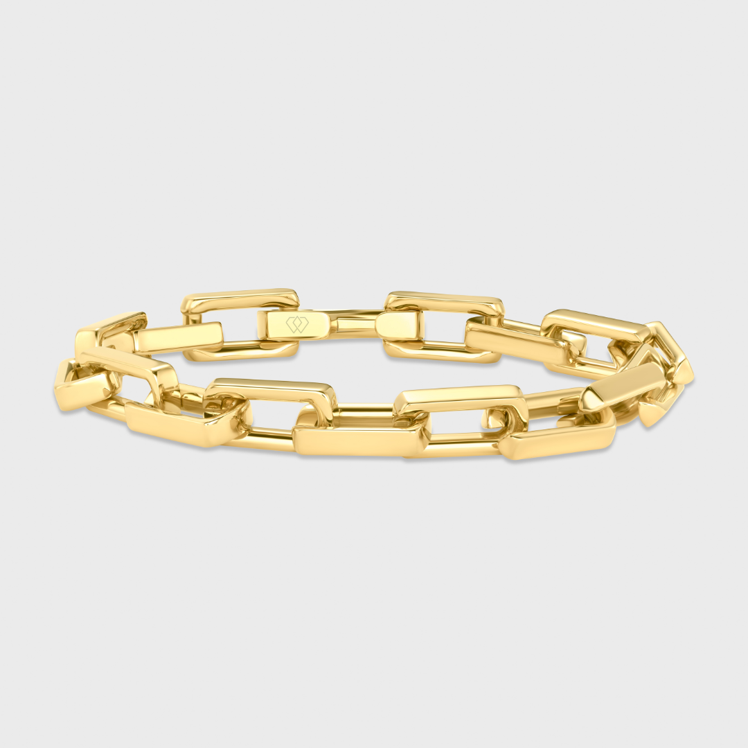 Gold Box Anchor Bracelet – 10mm Nautical Jewelry