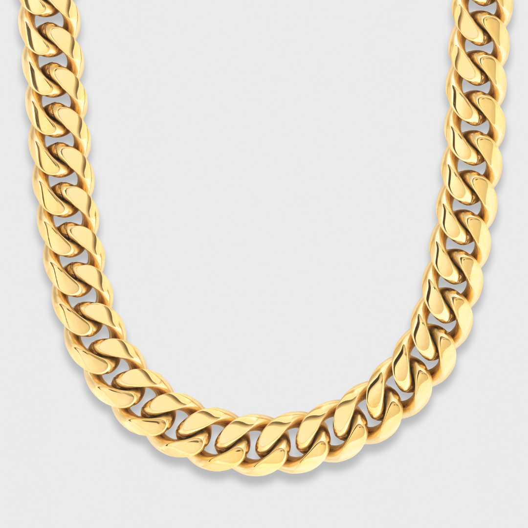 12mm Gold Cuban Link Chain for Men