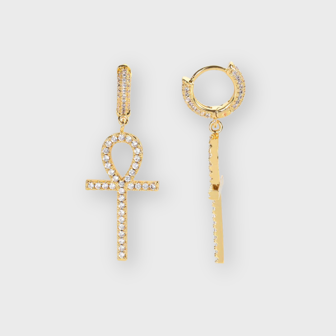 Gold Ankh Earrings for Stylish Everyday Wear