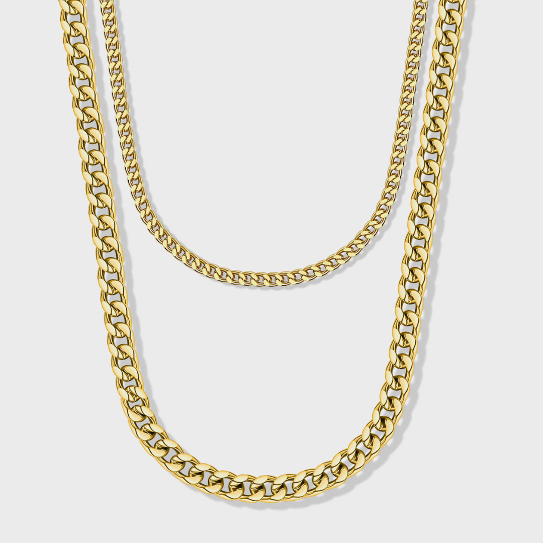 Gold Cuban & Franco Chain Stack (5mm + 3mm)
