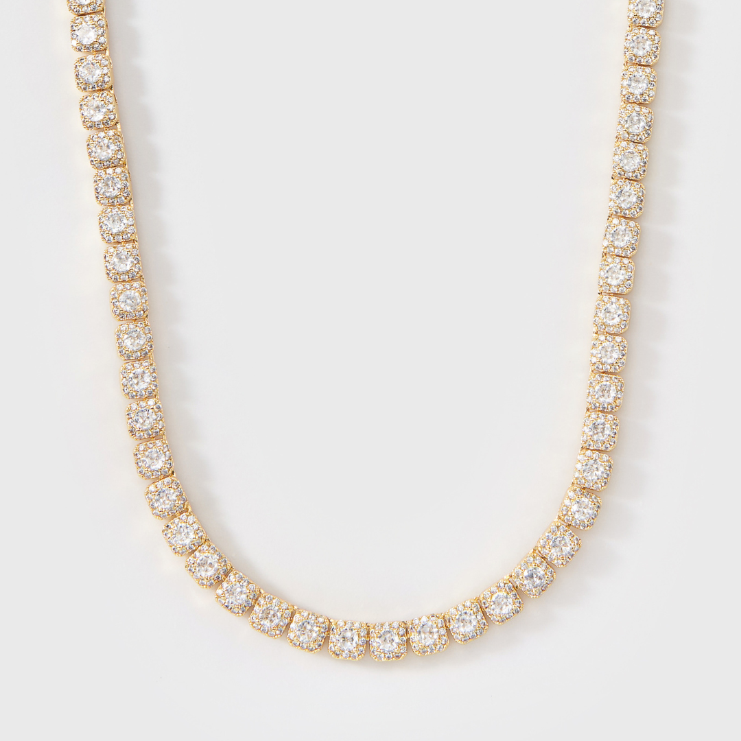 5mm Gold Micro Clustered Tennis Chain