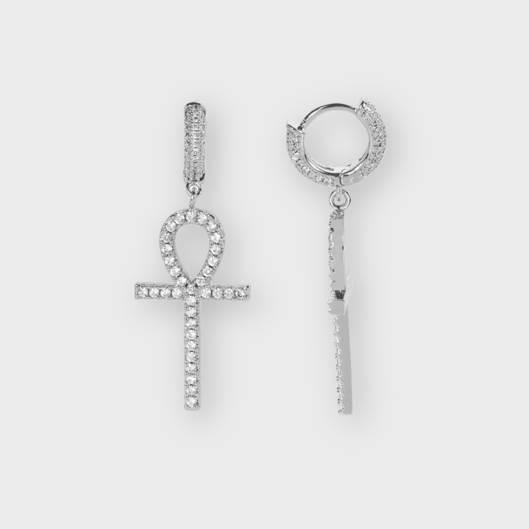 Silver Ankh Earrings for Stylish Spirituality