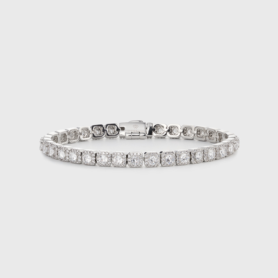 5mm Silver Micro Clustered Tennis Bracelet