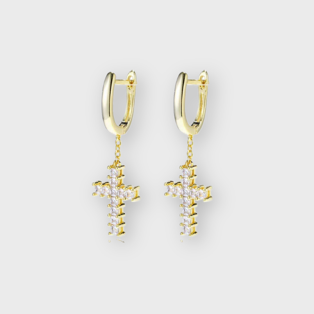 Gold Cross Earrings for Everyday Wear