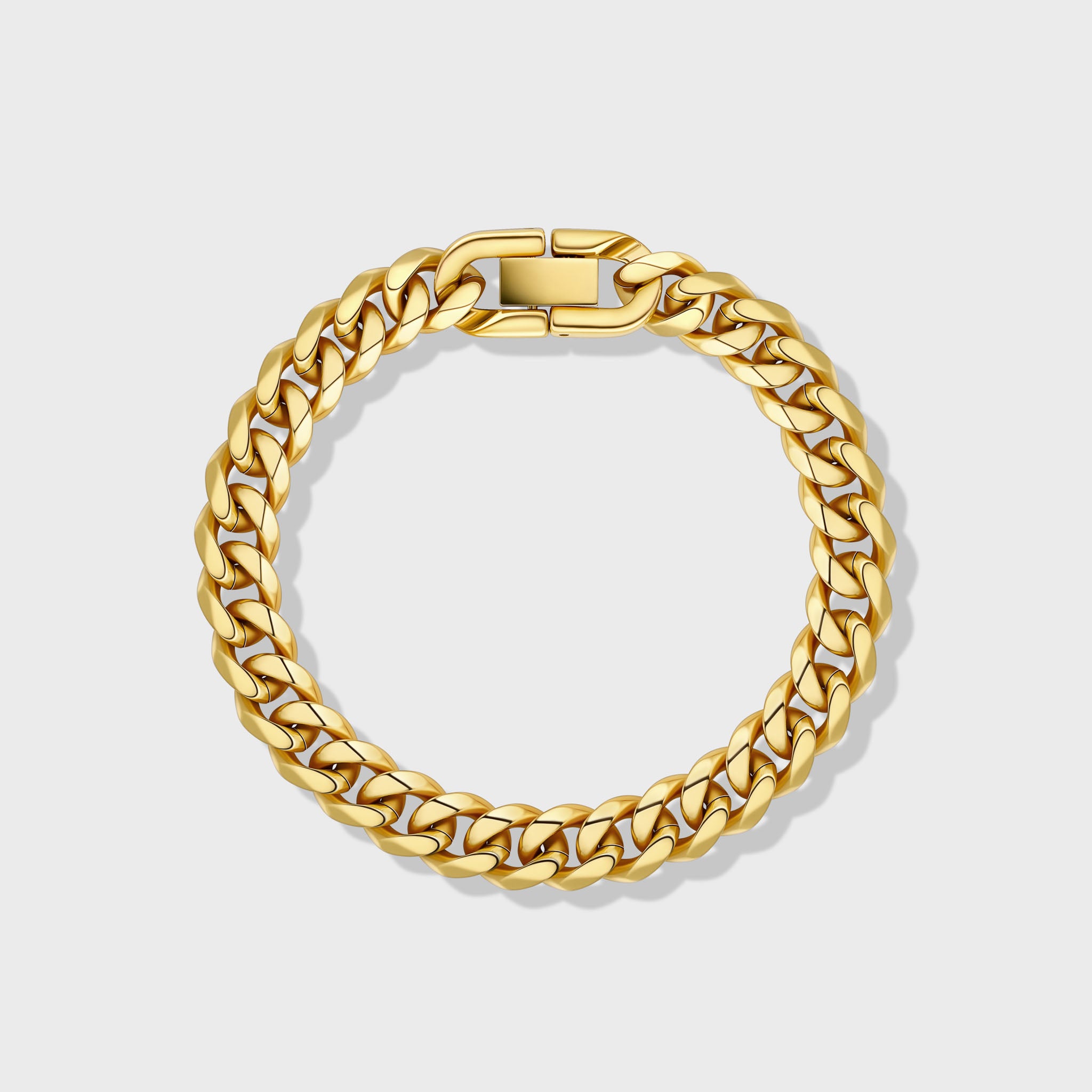 8mm Gold Cuban Link Bracelet for Men