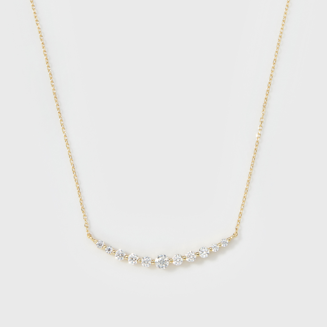 Gold Moissanite Aurora Pendant Necklace
